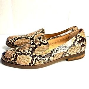 KORKS Womens Laine Brown Snake Print Slip-On Loafers Flats 8.5